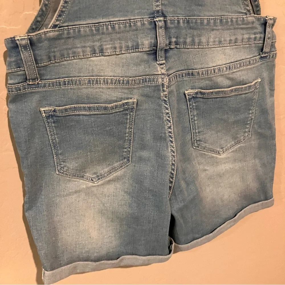 VIGOSS Girls Denim Heart Shaped Snap Overall Shorts Size Large 12/14